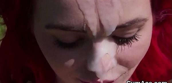  Wicked sex kitten gets cumshot on her face swallowing all the jizz